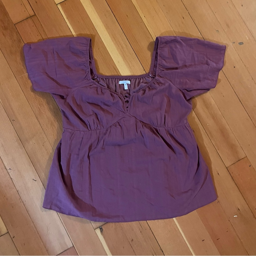 Maurice’s- Mauve colored Women’s size Large blouse. Like new condition.